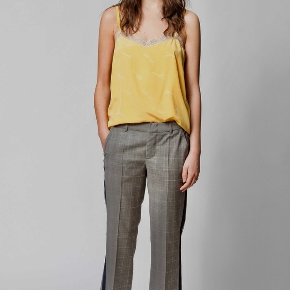 Zadig & Voltaire Yellow Silk Guitar Camisole